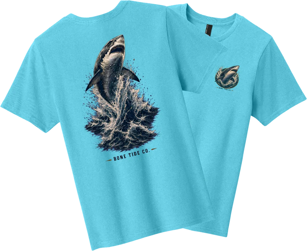 Great White Jump - Aquatic Blue
