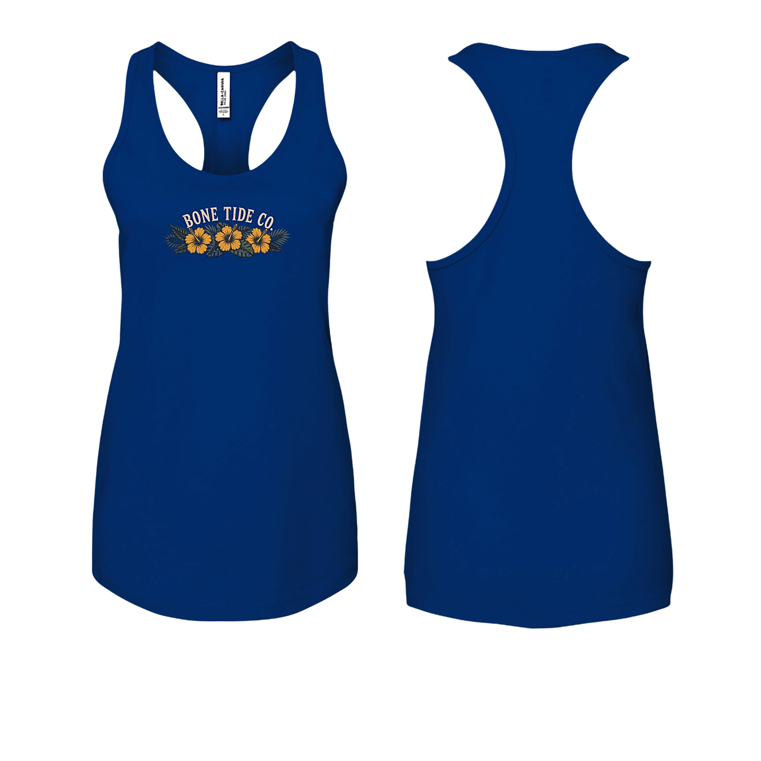 Hibiscus Womens Racerback - TRUE ROYAL